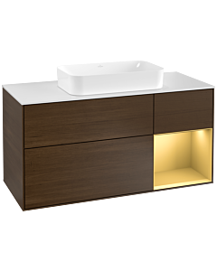 Villeroy und Boch Finion Villeroy und Boch Finion F301HFGN 120cm, cover plate white matt, shelf on the right gold matt, walnut veneer