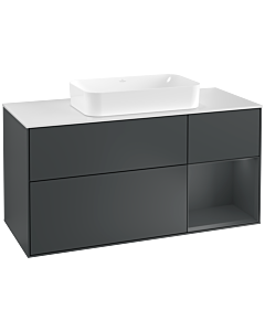 Villeroy und Boch Finion Villeroy und Boch Finion F301HGHG 120cm, cover plate white matt, shelf on the right Midnight Blue Matt Lacquer , Midnight Blue Matt Lacquer