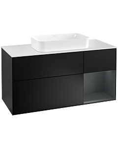 Villeroy und Boch Finion Villeroy und Boch Finion F301HGPD 120cm, cover plate white matt, shelf on the right Midnight Blue Matt Lacquer , black matt lacquer