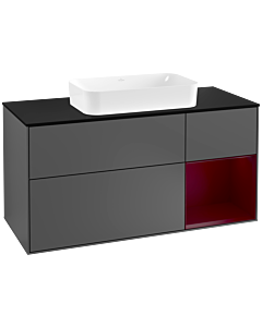 Villeroy und Boch Finion Villeroy und Boch Finion F302HBGK 120cm, cover plate black matt, shelf on the right Peony , anthracite matt
