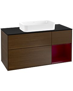 Villeroy und Boch Finion Villeroy und Boch Finion F302HBGN 120cm, cover plate black matt, shelf on the right Peony , Peony veneer