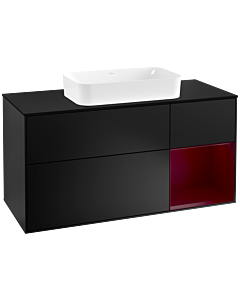 Villeroy und Boch Finion Villeroy und Boch Finion F302HBPD 120cm, cover plate black matt, shelf on the right Peony , black matt lacquer