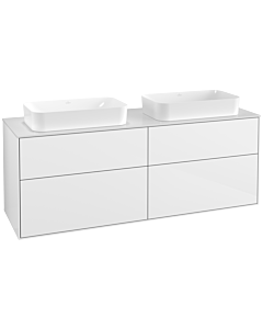 Villeroy und Boch Finion Waschtischunterschrank F31100GF 160x60,3cm, Abdeckplatte white matt, Glossy white lacquer