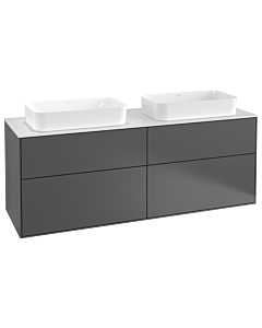 Villeroy und Boch Finion Waschtischunterschrank G31100GK 160x60,3cm, Emotion, Abdeckplatte white matt, Anthracite matt