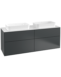 Villeroy und Boch Finion Waschtischunterschrank F31100HG 160x60,3cm, Abdeckplatte white matt, Midnight Blue Matt Lacquer
