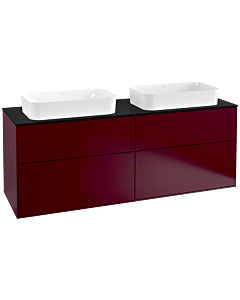 Villeroy und Boch Finion Waschtischunterschrank F31200HB 160x60,3cm, Abdeckplatte black matt, Peony Matt