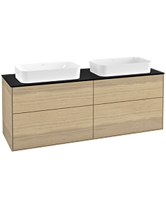 Villeroy und Boch Finion Villeroy und Boch F31200PC 160x60,3cm, plaque de finition noir mat, Oak Veneer