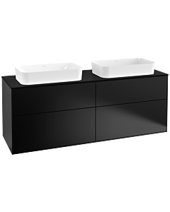 Villeroy und Boch Finion Waschtischunterschrank F31200PD 160x60,3cm, Abdeckplatte black matt, Black matt lacquer