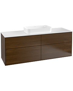 Villeroy und Boch Finion Villeroy und Boch F32100GN 160x60,3cm, plaque de finition blanc mat, placage noyer