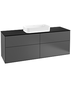 Villeroy und Boch Finion Waschtischunterschrank F32200GK 160x60,3cm, Abdeckplatte black matt, Anthracite matt