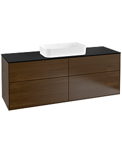 Villeroy und Boch Finion Villeroy und Boch F32200GN 160x60.3cm, plaque de finition noir mat, placage noyer