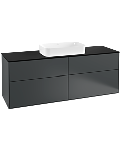 Villeroy und Boch Finion Villeroy und Boch F32200HG 160x60.3cm, plaque de finition noir mat, Midnight Blue Matt Lacquer