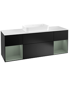 Villeroy und Boch Finion Villeroy und Boch Finion F331GMPD 160x60.3cm, cover plate white matt, shelves olive matt lacquer, black matt lacquer
