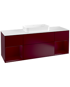 Villeroy und Boch Finion Waschtischunterschrank F331HBHB 160x60,3cm, Abdeckplatte white matt, Regale Peony matt lacquer, Peony Matt