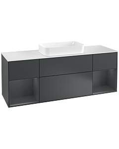 Villeroy und Boch Finion Villeroy und Boch Finion F331HGHG 160x60.3cm, cover plate white matt, shelves Midnight matt lacquer, Midnight Blue Matt Lacquer