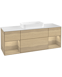 Villeroy und Boch Finion Villeroy und Boch Finion F331PCPC 160x60.3cm, cover plate white matt, shelves Oak Veneer , Oak Veneer