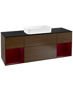 Villeroy und Boch Finion Villeroy und Boch Finion F332HBGN 160x60.3cm, cover plate black matt, shelves Peony matt lacquer, Peony veneer