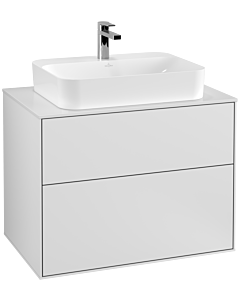 Villeroy und Boch Finion Waschtischunterschrank F34100MT 80x60,3cm, Abdeckplatte white matt, White matt lacquer