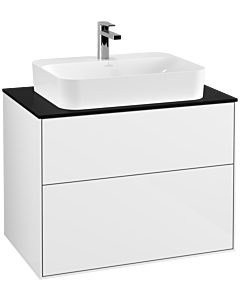 Villeroy und Boch Finion Villeroy und Boch F34200GF 80x60,3cm, plaque de finition noir mat, laqué blanc brillant