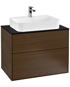 Villeroy und Boch Finion Villeroy und Boch Finion F34200GN 80x60.3cm, cover plate black matt, walnut veneer