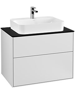 Villeroy und Boch Finion Waschtischunterschrank F34200MT 80x60,3cm, Abdeckplatte black matt, White matt lacquer