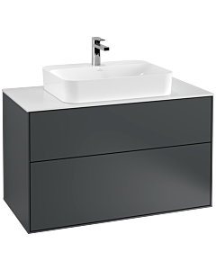 Villeroy und Boch Finion Villeroy und Boch F35100HG 100x60,3cm, plaque de finition blanc mat, Midnight Blue Matt Lacquer