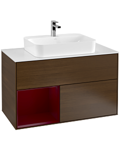 Villeroy und Boch Finion Villeroy und Boch Finion F361HBGN 100cm, cover plate white matt, shelf left Peony , Peony veneer