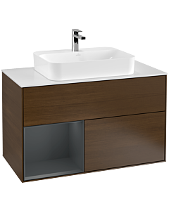 Villeroy und Boch Finion Villeroy und Boch Finion F361HGGN 100cm, cover plate white matt, shelf left Midnight Blue Matt Lacquer , Blue Matt Lacquer veneer