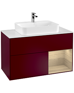 Villeroy und Boch Finion Villeroy und Boch Finion F371PCHB 100cm, cover plate white matt, shelf on the right Oak Veneer , Peony Matt