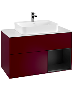 Villeroy und Boch Finion Villeroy und Boch Finion F371PDHB 100cm, cover plate white matt, shelf on the right black matt lacquer, Peony Matt