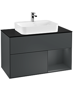 Villeroy und Boch Finion Villeroy und Boch Finion F372HGHG 100cm, cover plate black matt, shelf on the right Midnight Blue Matt Lacquer , Midnight Blue Matt Lacquer