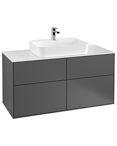 Villeroy und Boch Finion Waschtischunterschrank G38100GK 120x60,3cm, Emotion, Abdeckplatte white matt, Anthracite matt