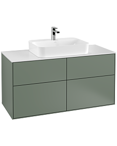 Villeroy und Boch Finion Villeroy und Boch F38100GM 120x60,3cm, plaque de finition blanc mat, Olive Matt Lacquer