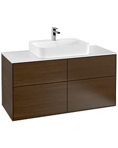 Villeroy und Boch Finion Waschtischunterschrank F38100GN 120x60,3cm, Abdeckplatte white matt, Walnut veneer