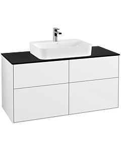 Villeroy und Boch Finion Waschtischunterschrank F38200GF 120x60,3cm, Abdeckplatte black matt, Glossy white lacquer