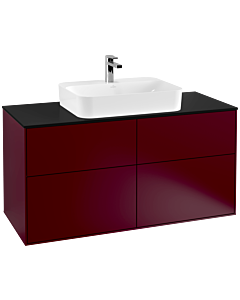 Villeroy und Boch Finion Waschtischunterschrank F38200HB 120x60,3cm, Abdeckplatte black matt, Peony Matt