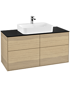 Villeroy und Boch Finion Waschtischunterschrank F38200PC 120x60,3cm, Abdeckplatte black matt, Oak Veneer