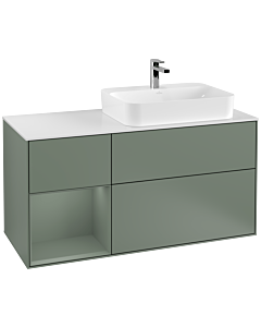 Villeroy und Boch Finion Villeroy und Boch Finion F391GMGM 120cm, cover plate white matt, shelf left Olive Matt Lacquer , Olive Matt Lacquer