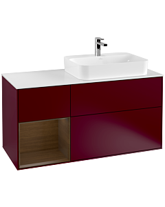 Villeroy und Boch Finion Villeroy und Boch Finion F391GNHB 120cm, cover plate white matt, shelf left Peony Matt veneer, Peony Matt