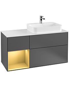 Villeroy und Boch Finion Villeroy und Boch Finion F391HFGK 120cm, cover plate white matt, shelf left gold matt, anthracite matt