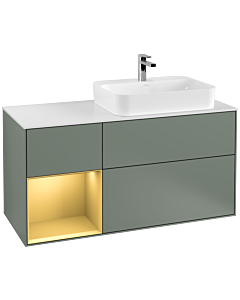 Villeroy und Boch Finion Villeroy und Boch Finion F391HFGM 120cm, cover plate white matt, shelf left gold matt, Olive Matt Lacquer