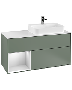Villeroy und Boch Finion Villeroy und Boch Finion F391MTGM 120cm, cover plate white matt, shelf left white matt lacquer, Olive Matt Lacquer