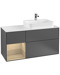 Villeroy und Boch Finion Villeroy und Boch Finion F391PCGK 120cm, cover plate white matt, shelf left Oak Veneer , anthracite matt