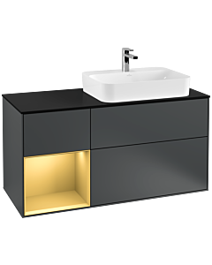 Villeroy und Boch Finion Villeroy und Boch Finion F392HFHG 120cm, cover plate black matt, shelf left gold matt, midnight Blue Matt Lacquer