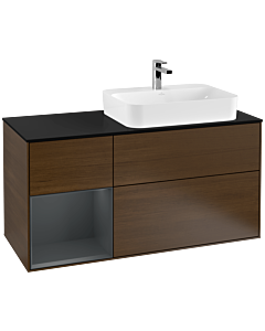 Villeroy und Boch Finion Villeroy und Boch Finion F392HGGN 120cm, cover plate black matt, shelf left Midnight Blue Matt Lacquer , Blue Matt Lacquer veneer
