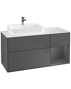 Villeroy und Boch Finion Villeroy und Boch Finion F401GKGK 120cm, cover plate white matt, shelf on the right anthracite matt, anthracite matt