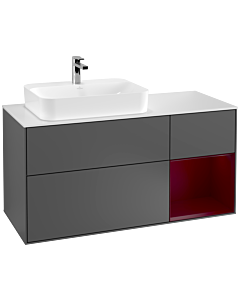 Villeroy und Boch Finion Villeroy und Boch Finion F401HBGK 120cm, cover plate white matt, shelf on the right Peony , anthracite matt