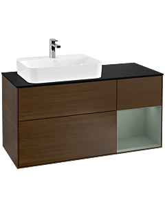 Villeroy und Boch Finion Villeroy und Boch Finion F402GMGN 120cm, cover plate black matt, shelf on the right Olive Matt Lacquer , Olive Matt Lacquer veneer