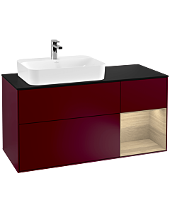 Villeroy und Boch Finion Villeroy und Boch Finion F402PCHB 120cm, cover plate black matt, shelf on the right Oak Veneer , Peony Matt
