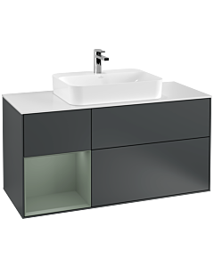Villeroy und Boch Finion Villeroy und Boch Finion F411GMHG 120cm, cover plate white matt, shelf left Olive Matt Lacquer , midnight Blue Matt Lacquer